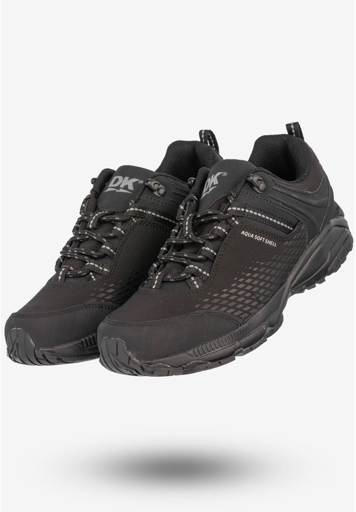 Trekkingi Damskie Ekoskóra Buty Sportowe DK Czarne Aqua Soft Shell