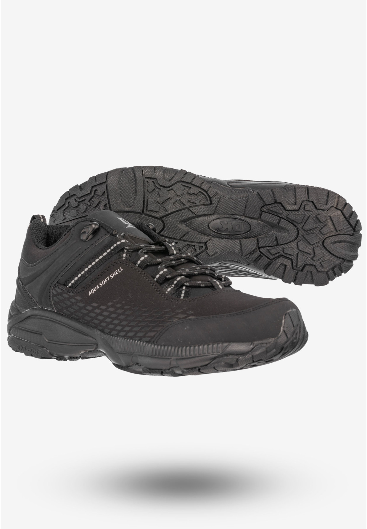 Trekkingi Damskie Ekoskóra Buty Sportowe DK Czarne Aqua Soft Shell