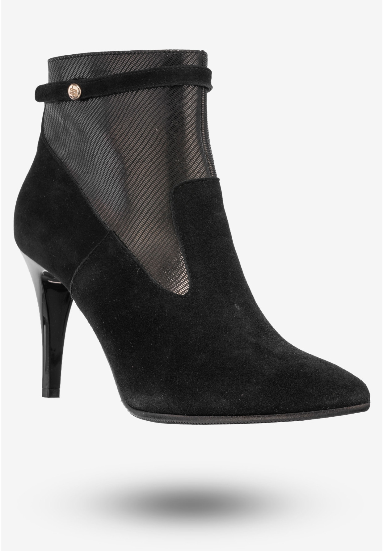 Botki Damskie Skórzane Buty Eleganckie Na Szpilce Darex Czarne B-99/1