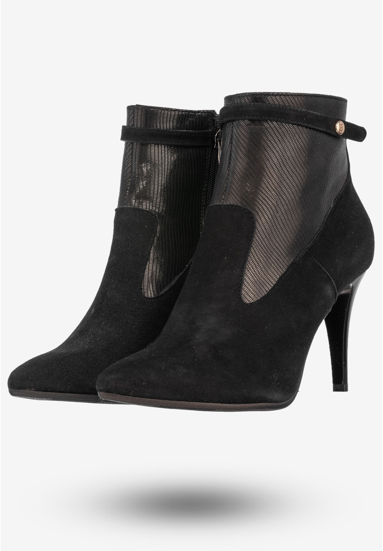 Botki Damskie Skórzane Buty Eleganckie Na Szpilce Darex Czarne B-99/1