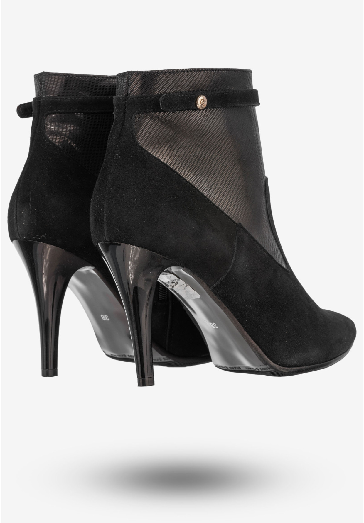 Botki Damskie Skórzane Buty Eleganckie Na Szpilce Darex Czarne B-99/1