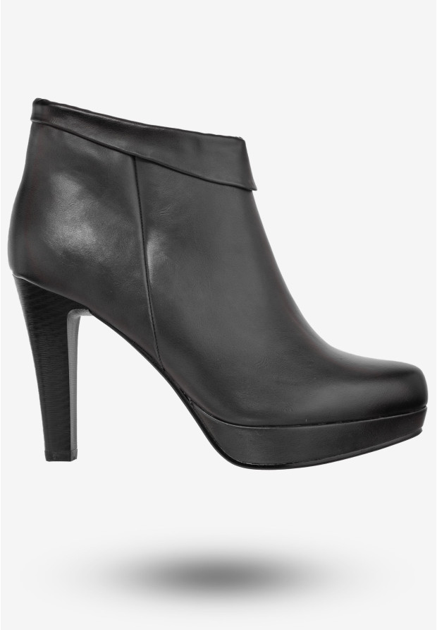 Botki Damskie Ekoskóra Buty Na Obcasie Ocieplane Jezzi Szare