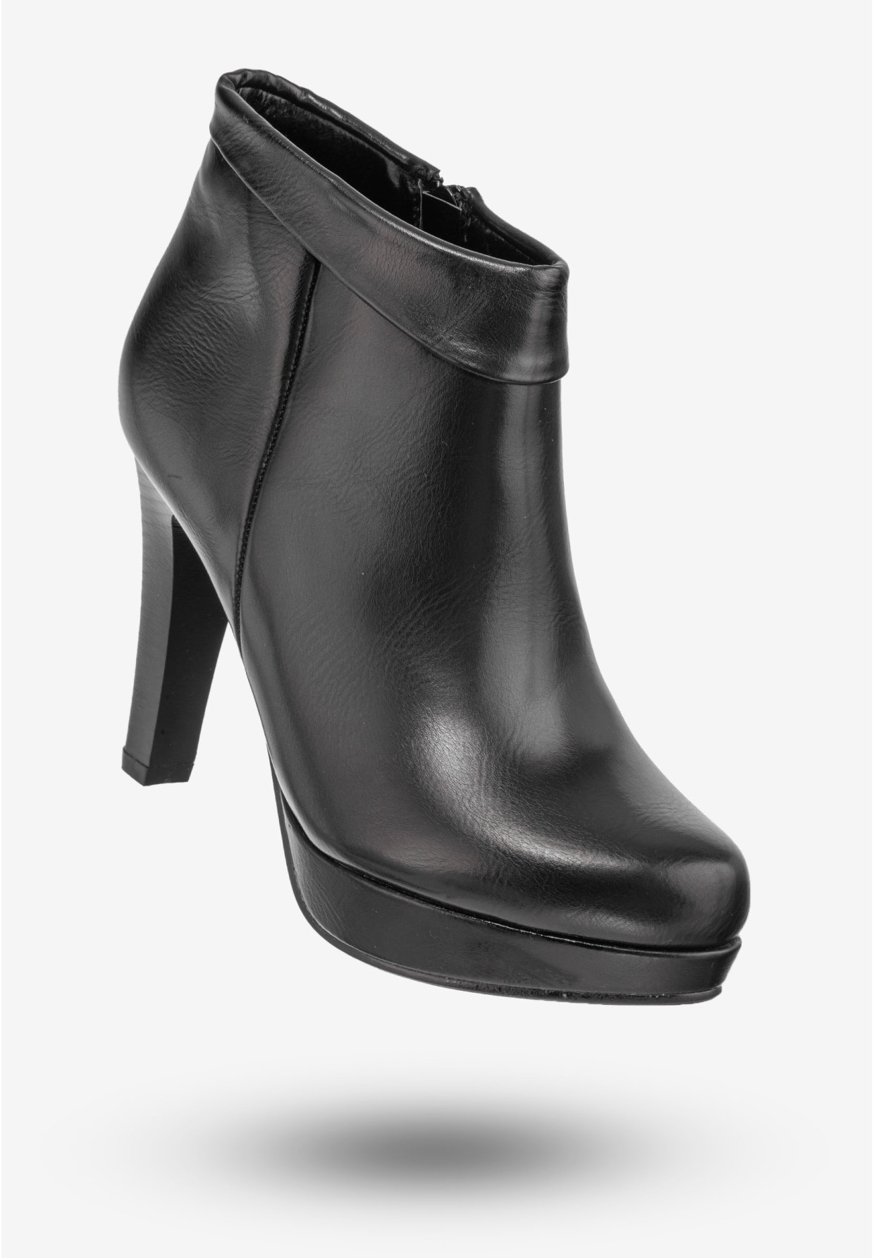 Botki Damskie Ekoskóra Buty Eleganckie Na Obcasie Jezzi Czarne SA60-2