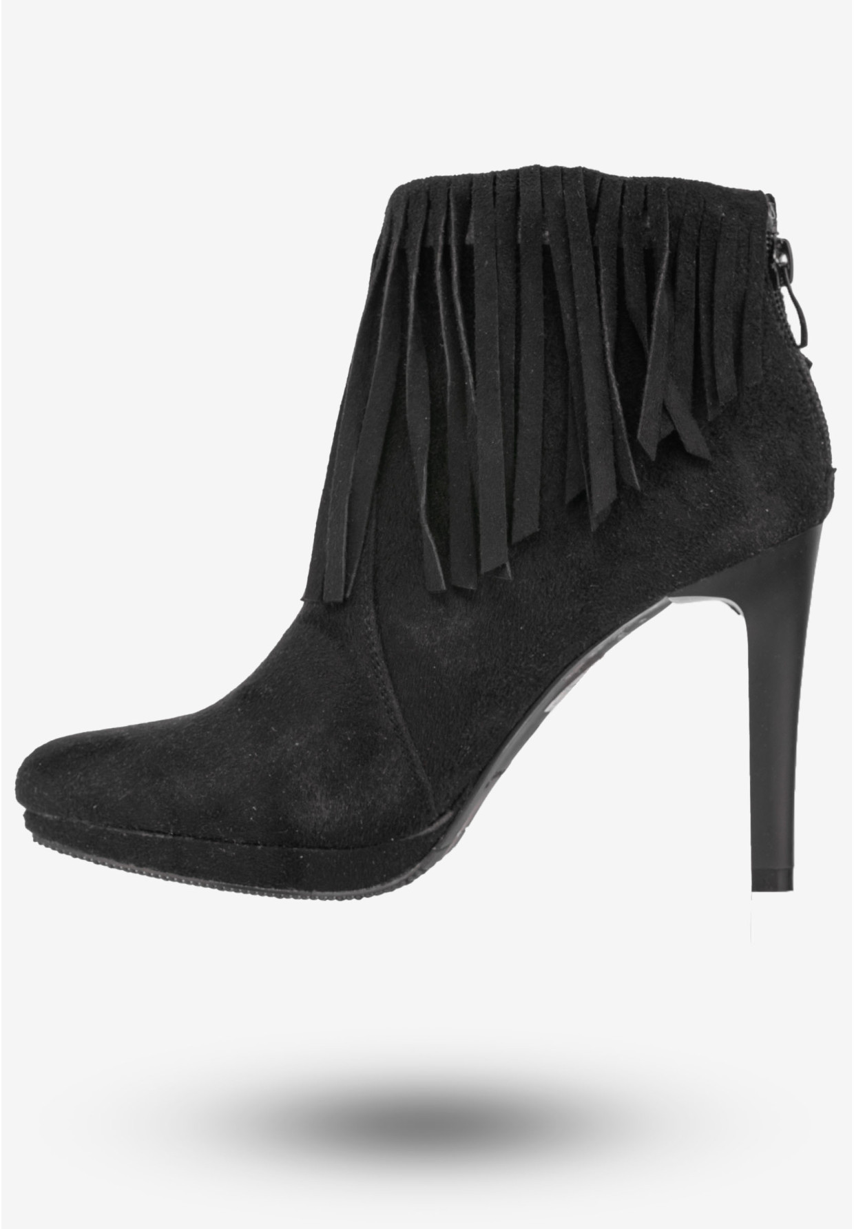 Botki Damskie Ekoskóra Buty Na Obcasie Zimowe Sergio Leone Czarne 44675