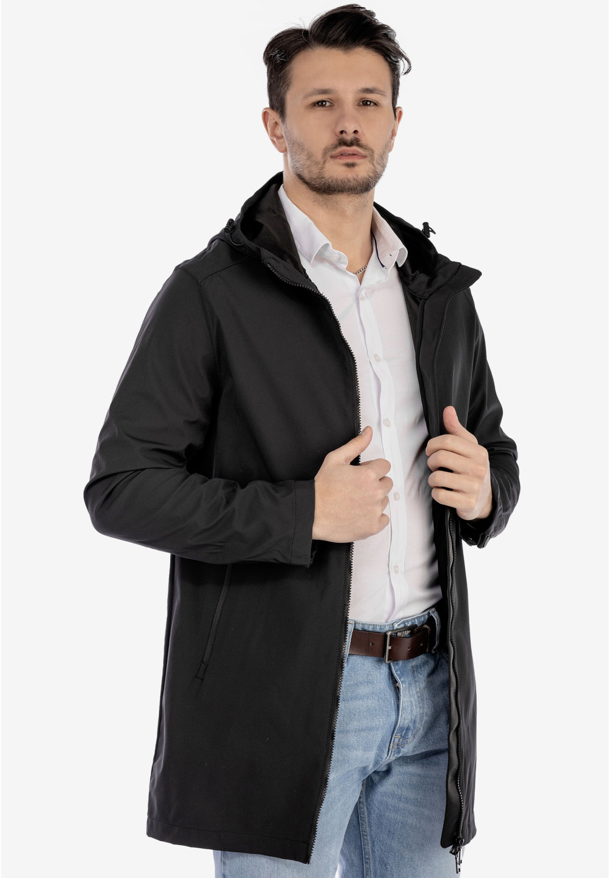 Kurtka Męska Przejściowa Softshell Czarna Frilivin DL079-1