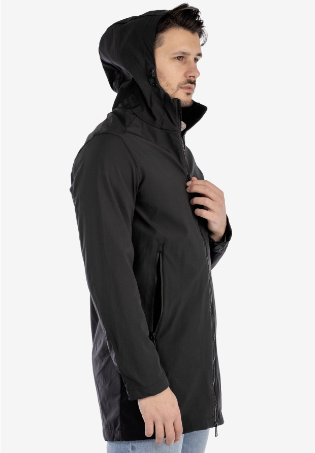 Kurtka Męska Przejściowa Softshell Czarna Frilivin DL079-1