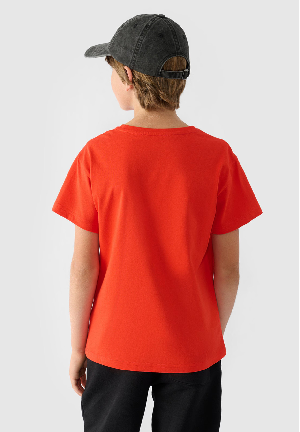 Koszulka Chłopięca 4F T-shirt z logiem Pomarańczowa 4FJRAW24TTSHM2315