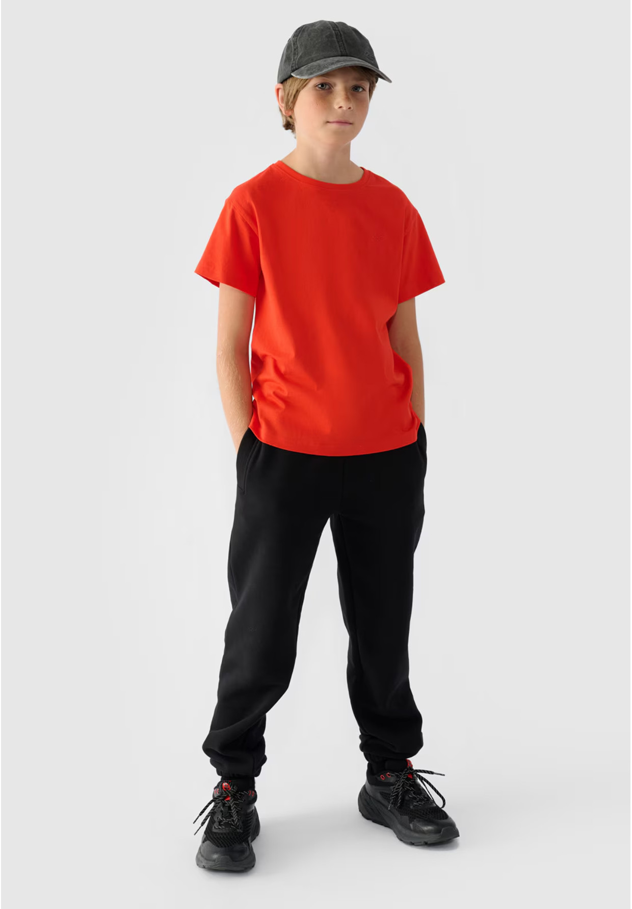 Koszulka Chłopięca 4F T-shirt z logiem Pomarańczowa 4FJRAW24TTSHM2315