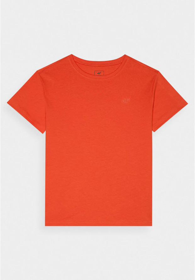 Koszulka Chłopięca 4F T-shirt z logiem Pomarańczowa 4FJRAW24TTSHM2315