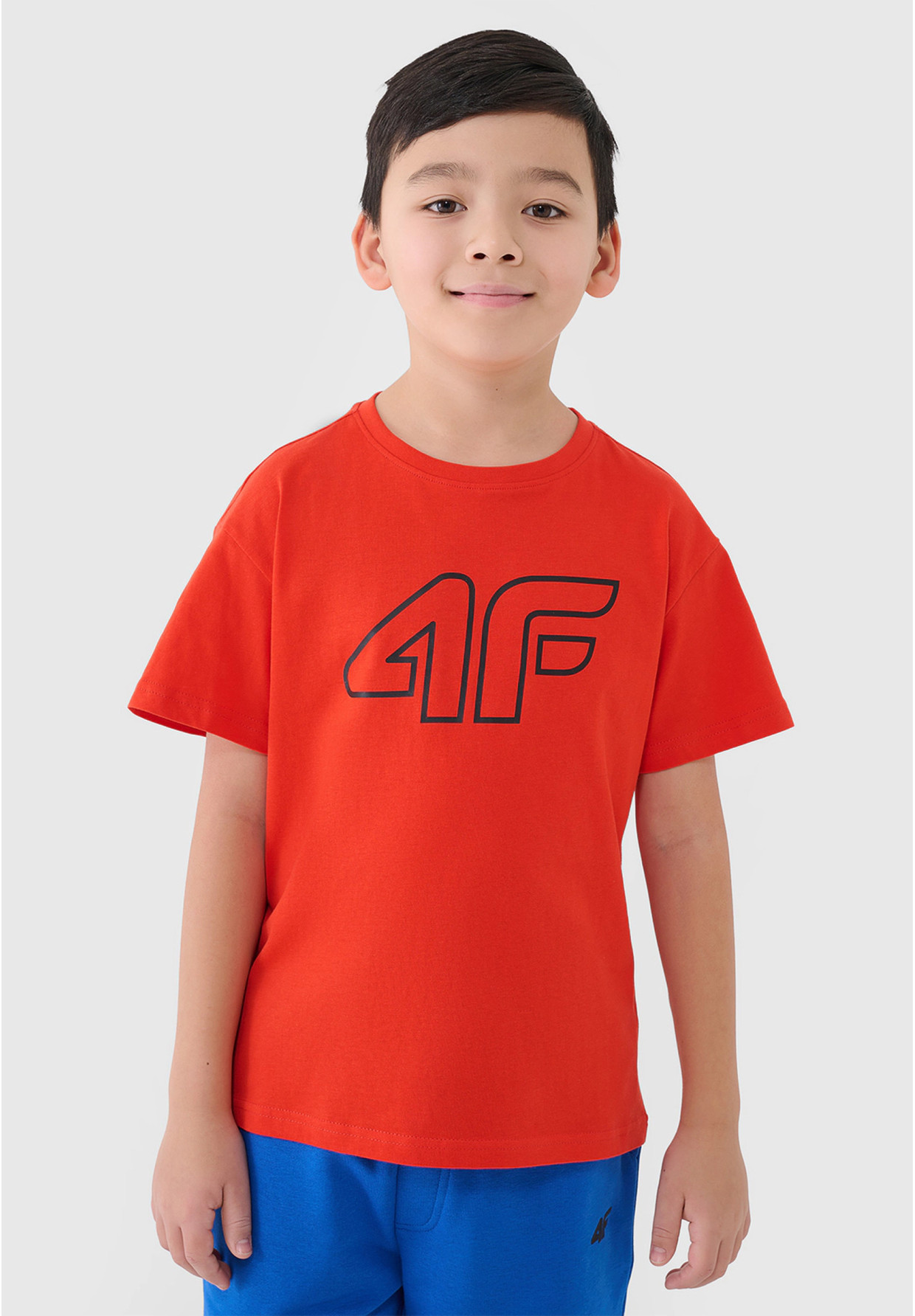Koszulka Chłopięca 4F T-shirt z logiem Pomarańczowa 4FJRAW24TTSHM2316