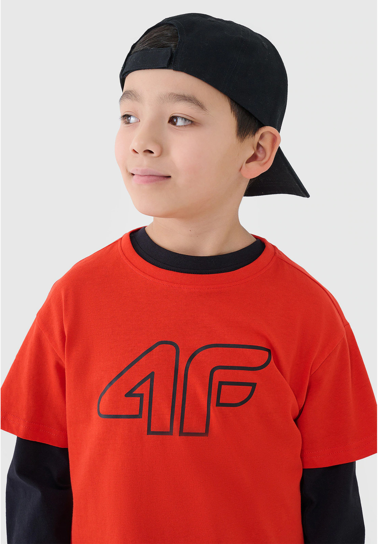 Koszulka Chłopięca 4F T-shirt z logiem Pomarańczowa 4FJRAW24TTSHM2316