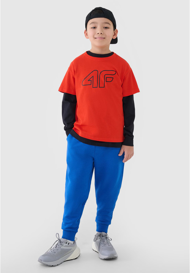 Koszulka Chłopięca 4F T-shirt z logiem Pomarańczowa 4FJRAW24TTSHM2316