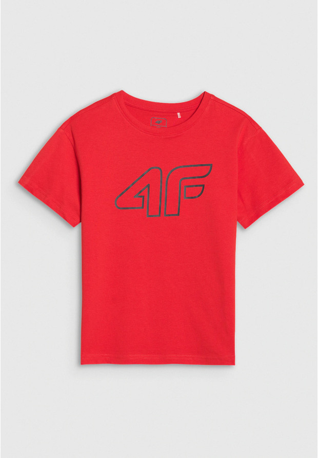 Koszulka Chłopięca 4F T-shirt z logiem Pomarańczowa 4FJRAW24TTSHM2316