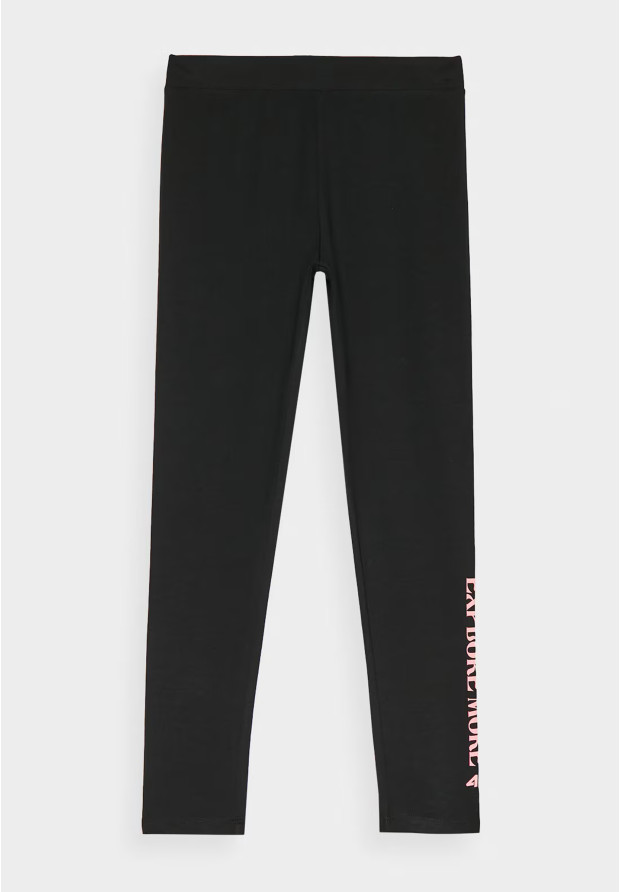 Legginsy Dziewczęce Spodnie 4F Dzianinowe Czarne 4FJWAW24TTIGF172