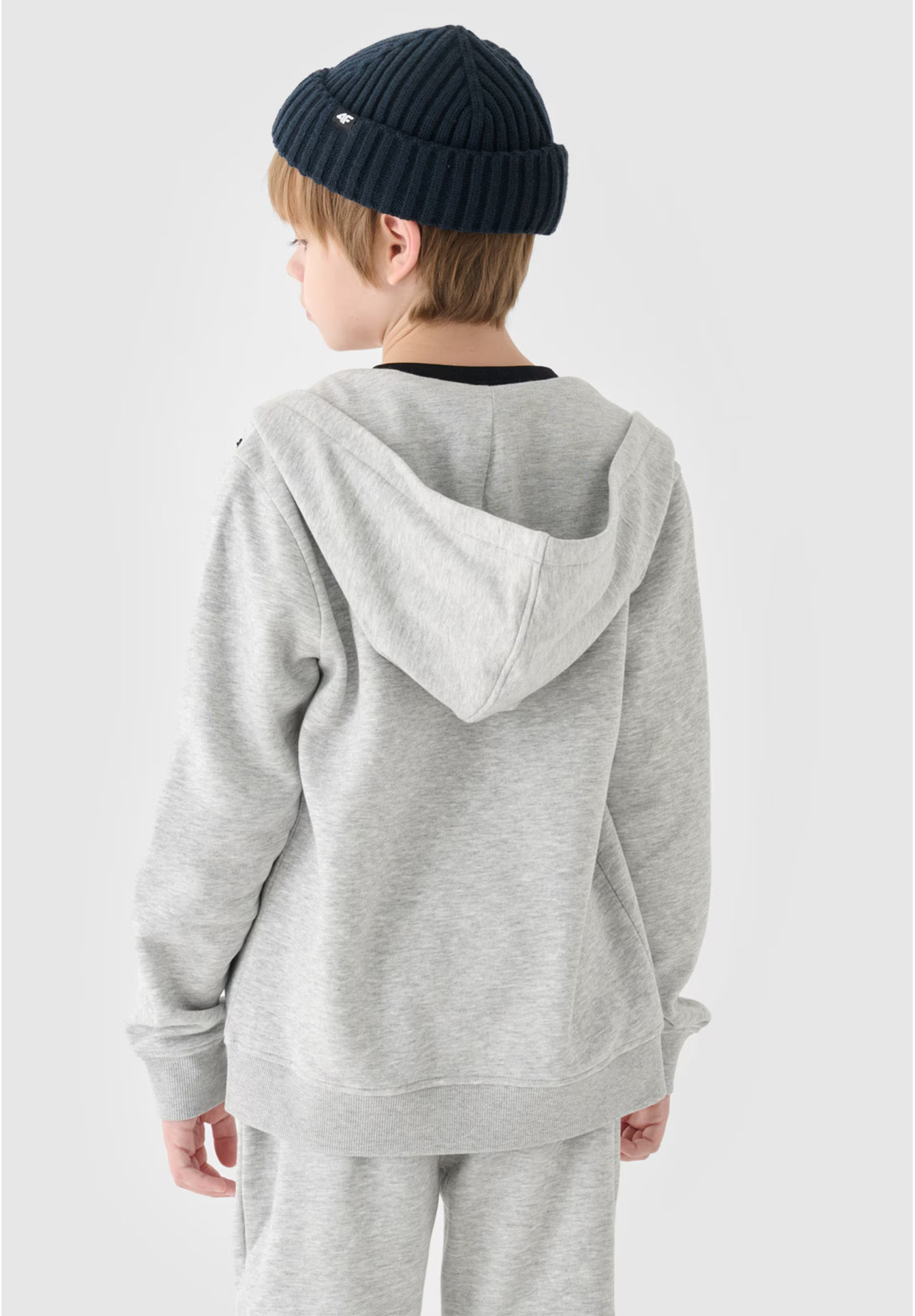 Bluza Chłopięca 4F Z Kapturem Rozpinana Szara 4FJWMM00TSWSM1295
