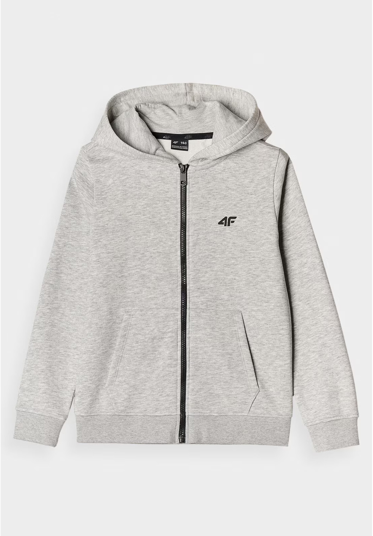 Bluza Chłopięca 4F Z Kapturem Rozpinana Szara 4FJWMM00TSWSM1295