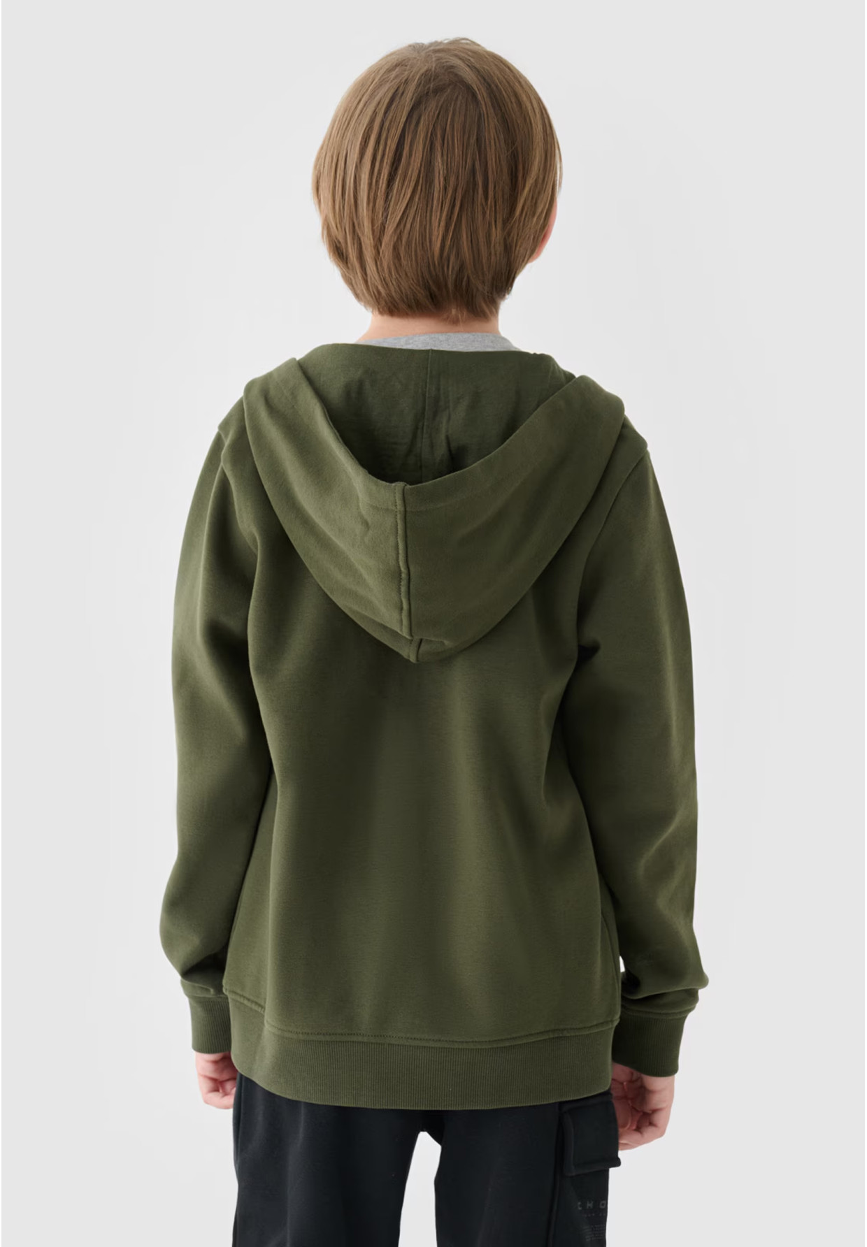 Bluza Chłopięca 4F Z Kapturem Rozpinana Khaki 4FJWMM00TSWSM1295