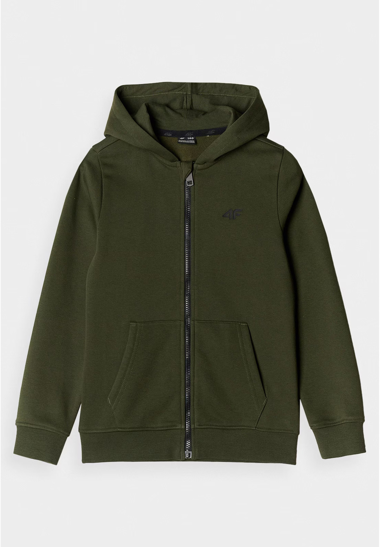 Bluza Chłopięca 4F Z Kapturem Rozpinana Khaki 4FJWMM00TSWSM1295