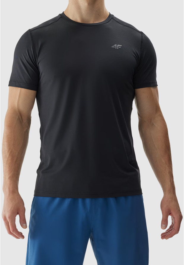 Koszulka Męska 4F Sportowy T-shirt Treningowy Czarny 4FWAW24TFTSM0998