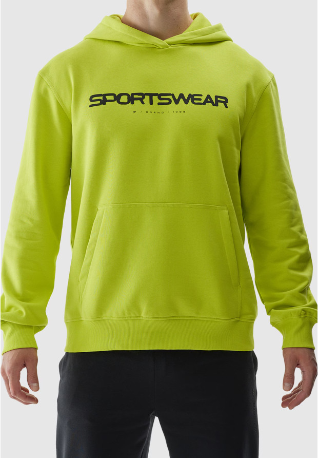 Bluza Męska 4F Sportowa Z Kapturem Zielona 4FWAW24TSWSM1259