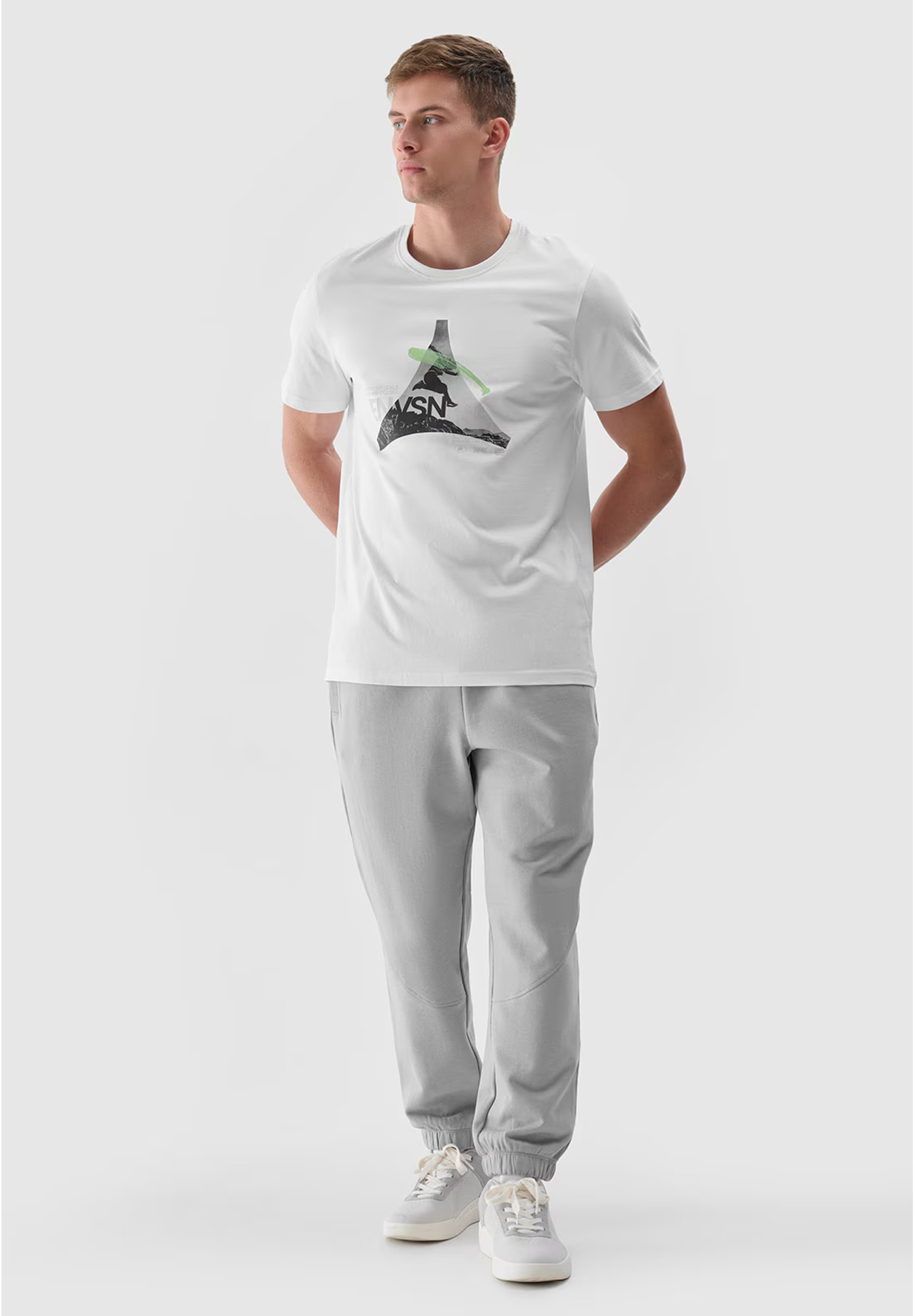 Koszulka Męska 4F T-shirt Z Nadrukiem Biały 4FRAW24TTSHM2301