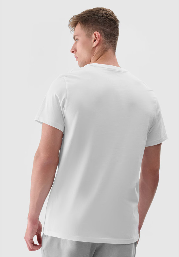 Koszulka Męska 4F T-shirt Z Nadrukiem Biały 4FRAW24TTSHM2301