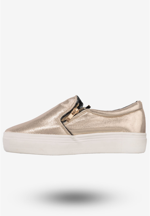 Tenisówki Damskie Półbuty Slip-on Wsuwane Buty Kylie Złote