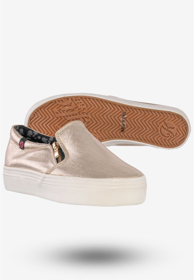 Tenisówki Damskie Półbuty Slip-on Wsuwane Buty Kylie Złote