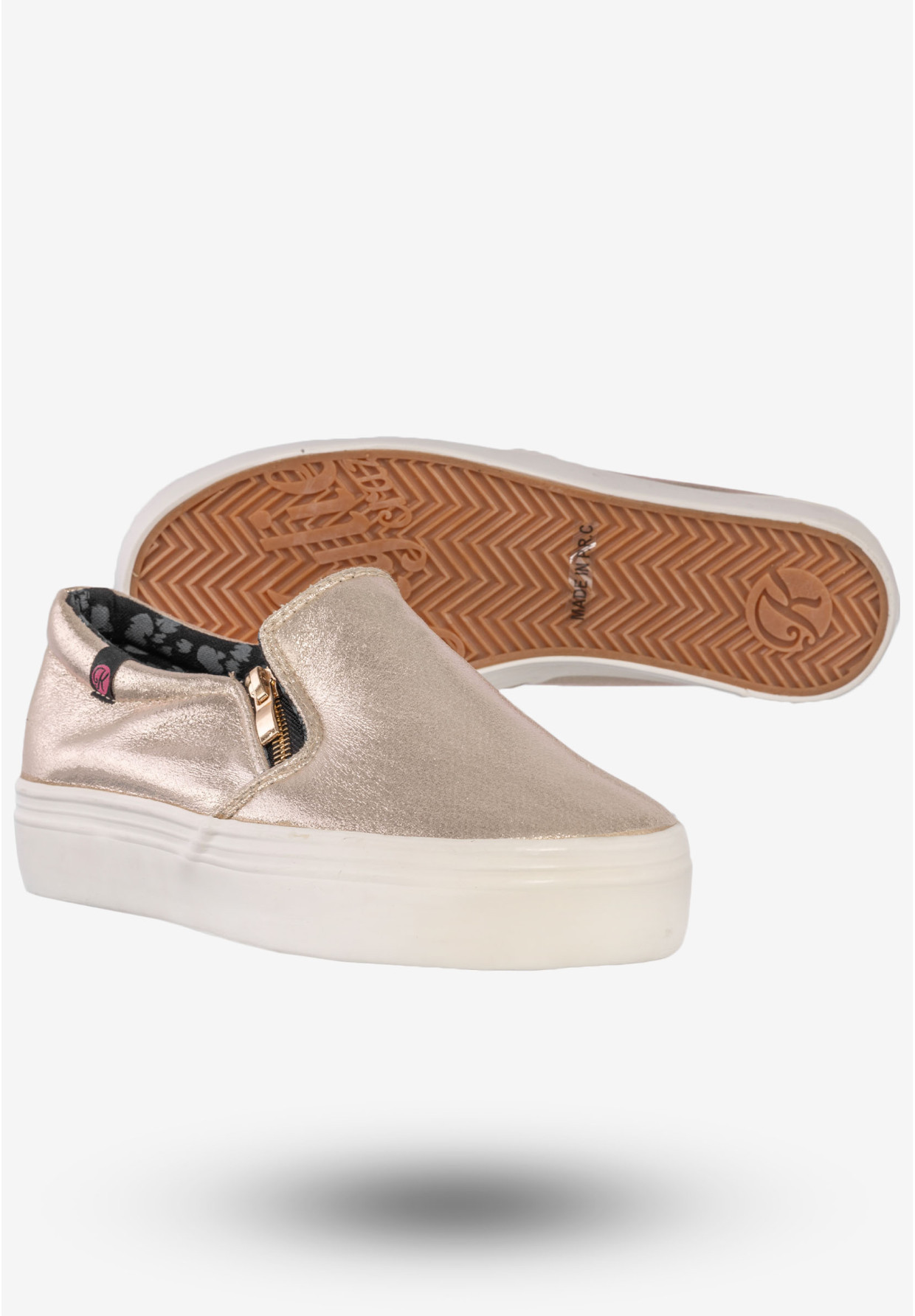 Tenisówki Damskie Półbuty Slip-on Wsuwane Buty Kylie Złote