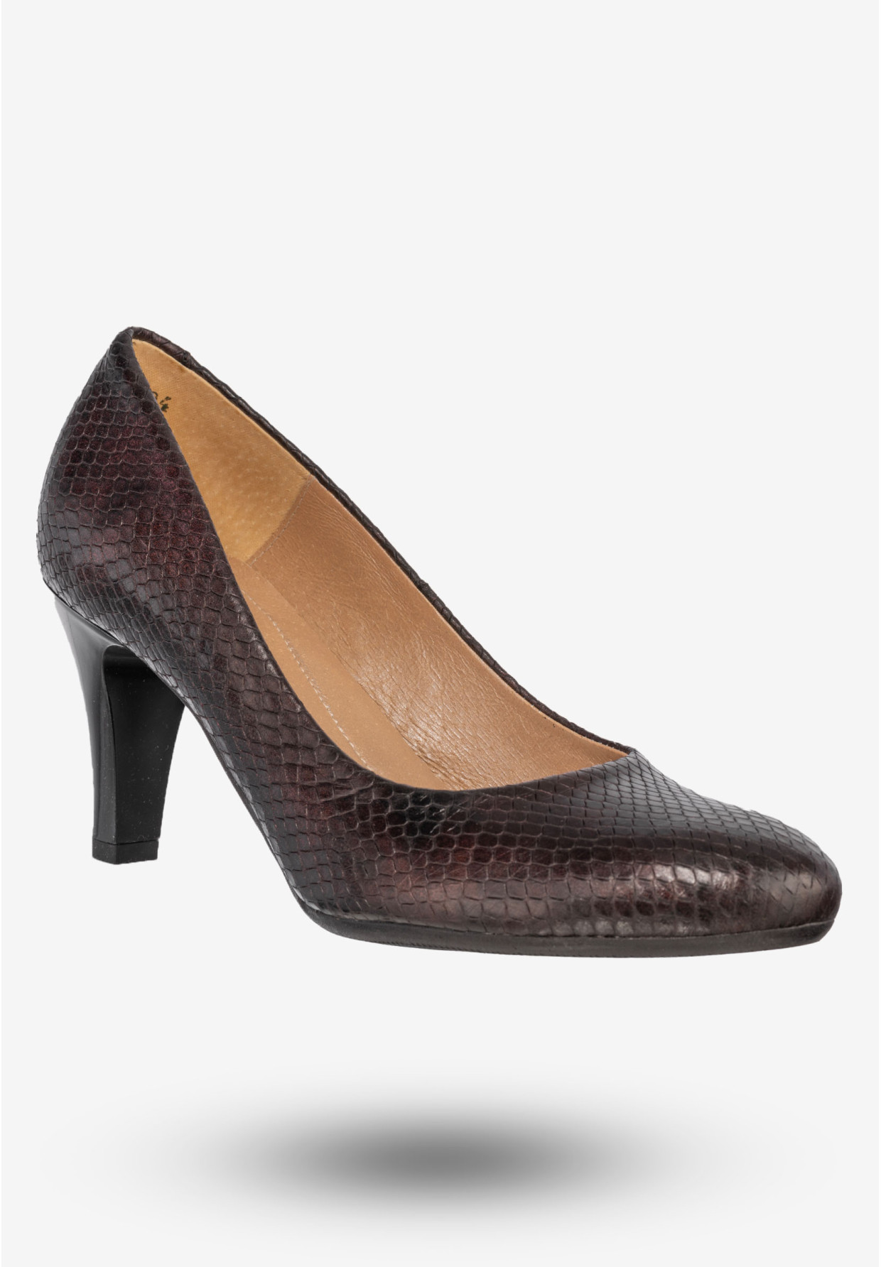 Czółenka Damskie Skórzane Buty Na Obcasie Eleganckie Darex Bordowe C-417/9