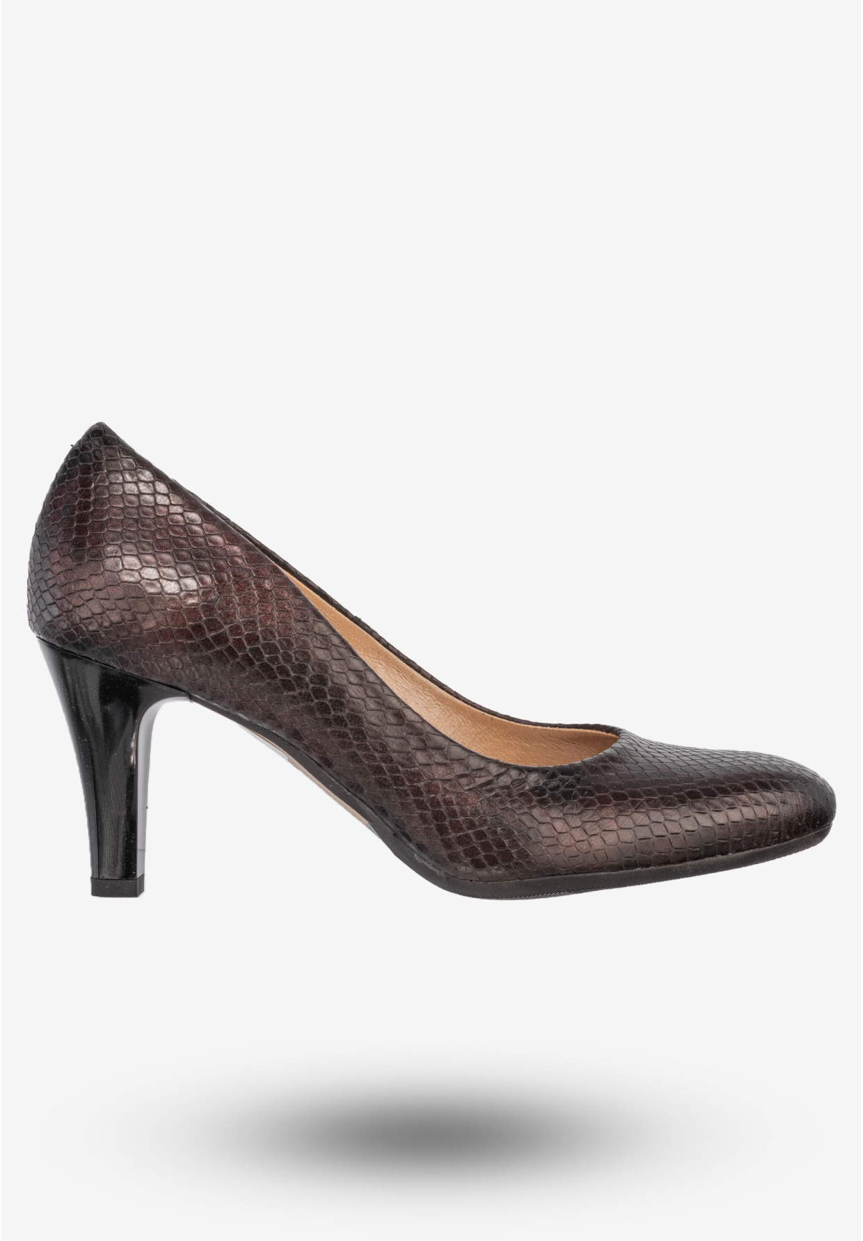 Czółenka Damskie Skórzane Buty Na Obcasie Eleganckie Darex Bordowe C-417/9