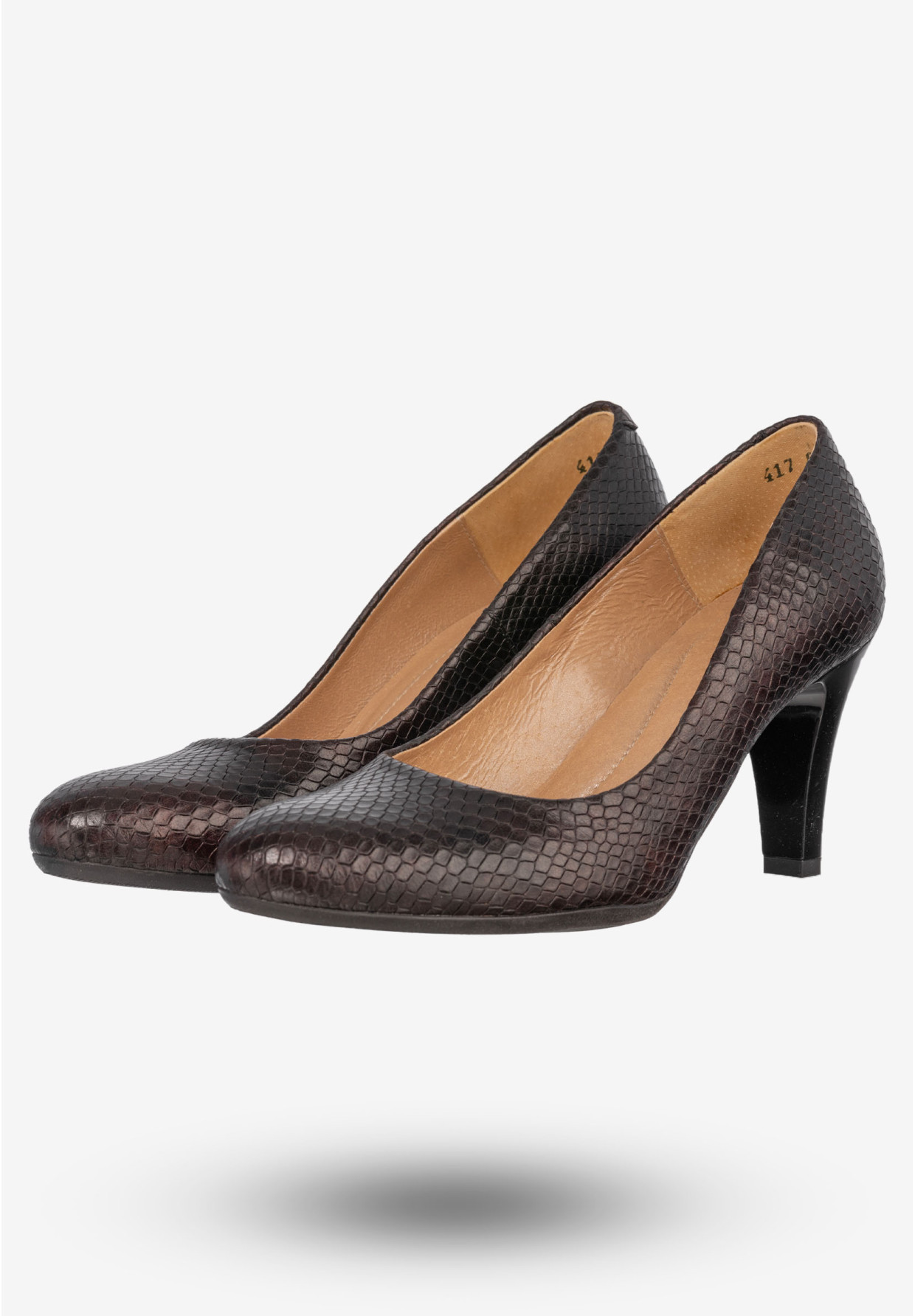 Czółenka Damskie Skórzane Buty Na Obcasie Eleganckie Darex Bordowe C-417/9