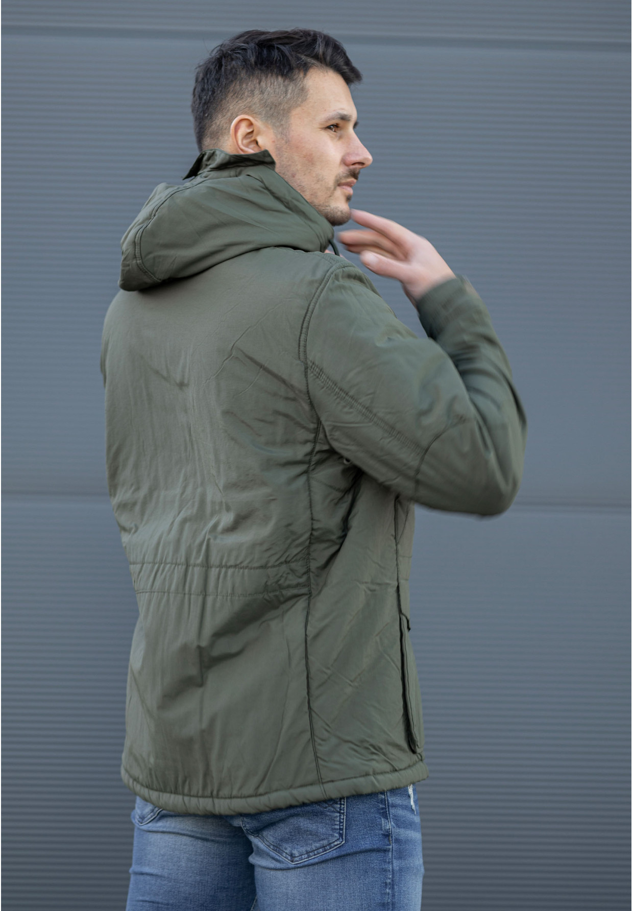 Kurtka Męska Wiosenna Khaki EBOUND-A134183