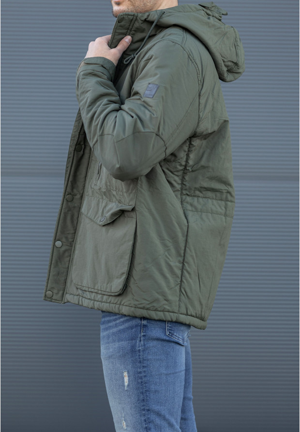 Kurtka Męska Wiosenna Khaki EBOUND-A134183