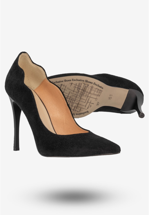 Szpilki Damskie Zamszowe Buty Na Obcasie Eleganckie Darex Czarne C780/1
