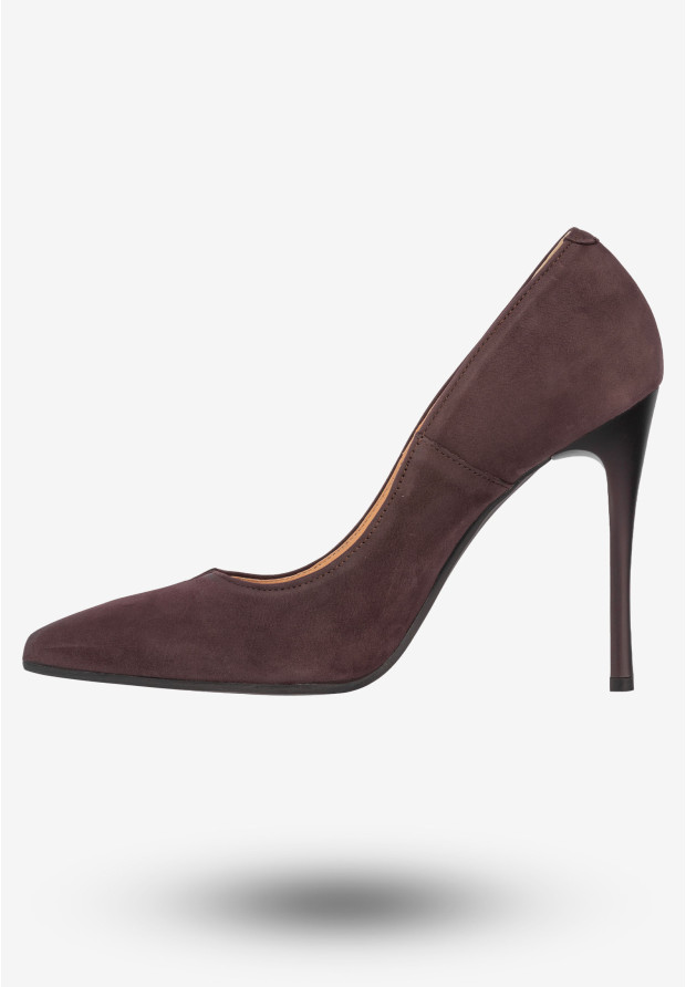Szpilki Damskie Skórzane Buty Na Obcasie Klasyczne Darex Bordowe C599C/6