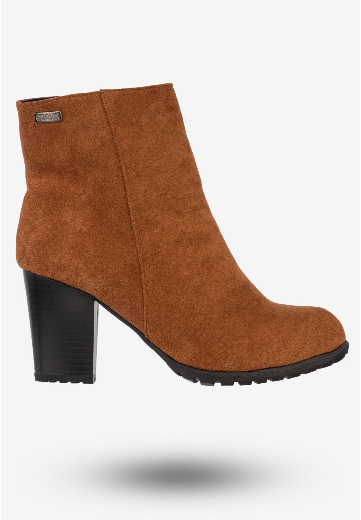 Botki Damskie Buty Na Zimę Ocieplane Na Słupku Goodin Camel GD-BM-117