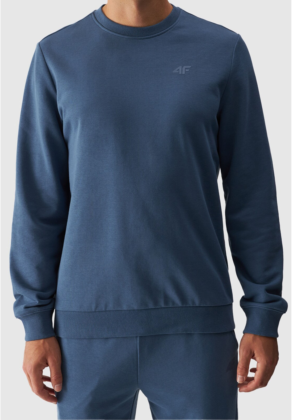 Bluza Męska 4F Bez Kaptura Nieocieplana Granatowa Basic 4FWMM00TSWSM1465