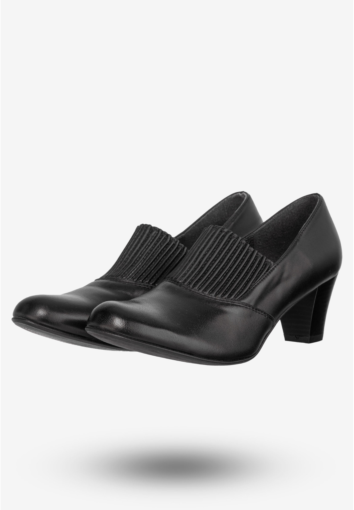 Półbuty Damskie Skórzane Eleganckie Buty Na Obcasie eSKa Czarne 582