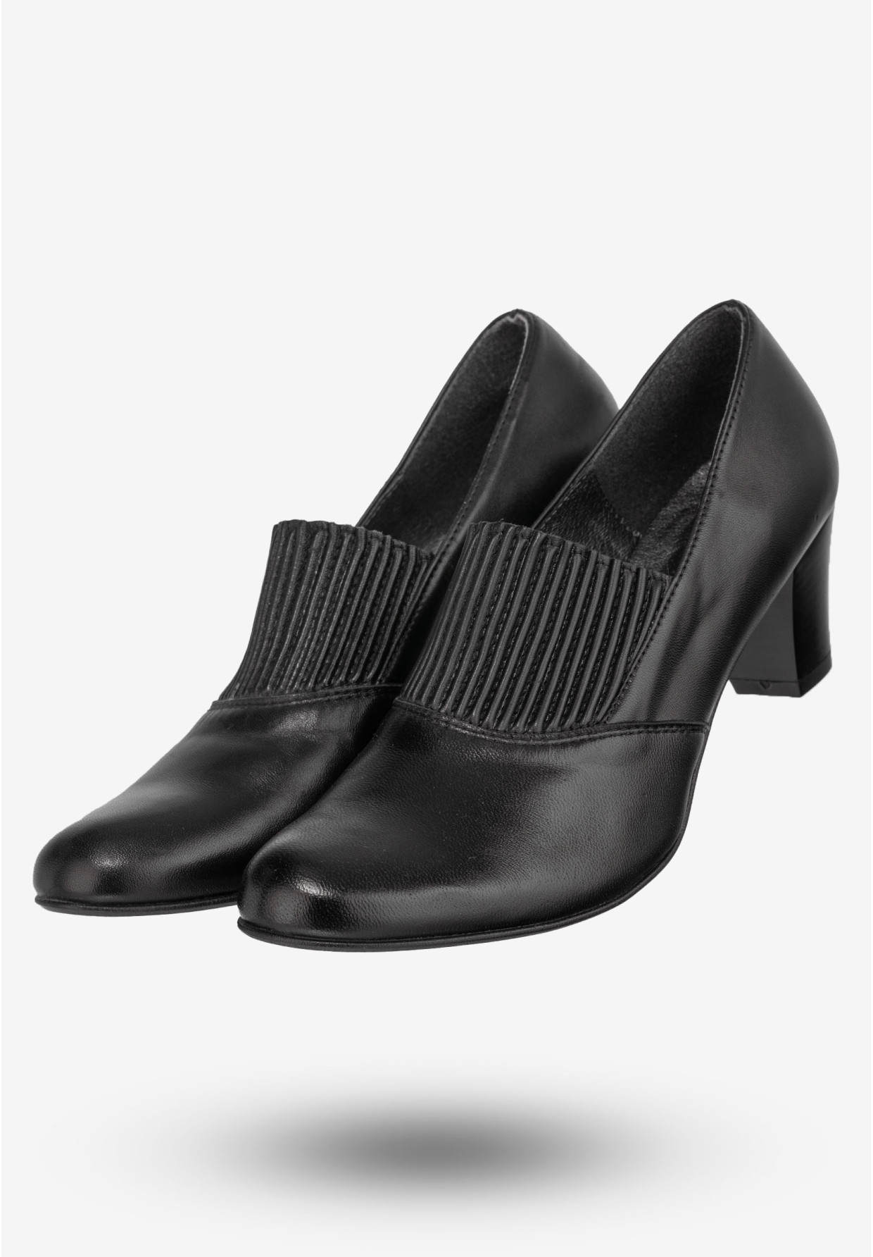 Półbuty Damskie Skórzane Eleganckie Buty Na Obcasie eSKa Czarne 582