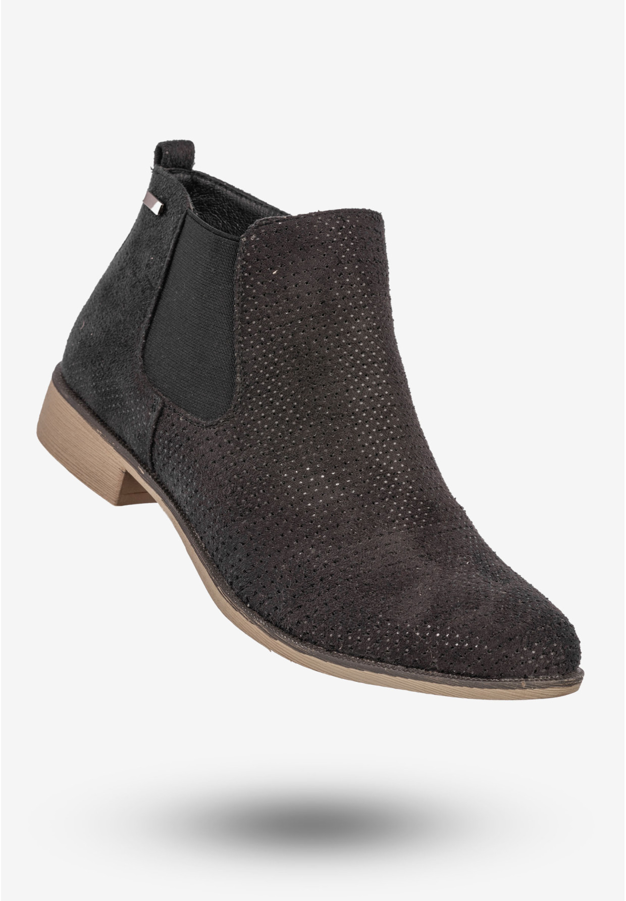 Botki Damskie Eleganckie Buty Na Płaskim Obcasie Jezzi Czarne AM65-80