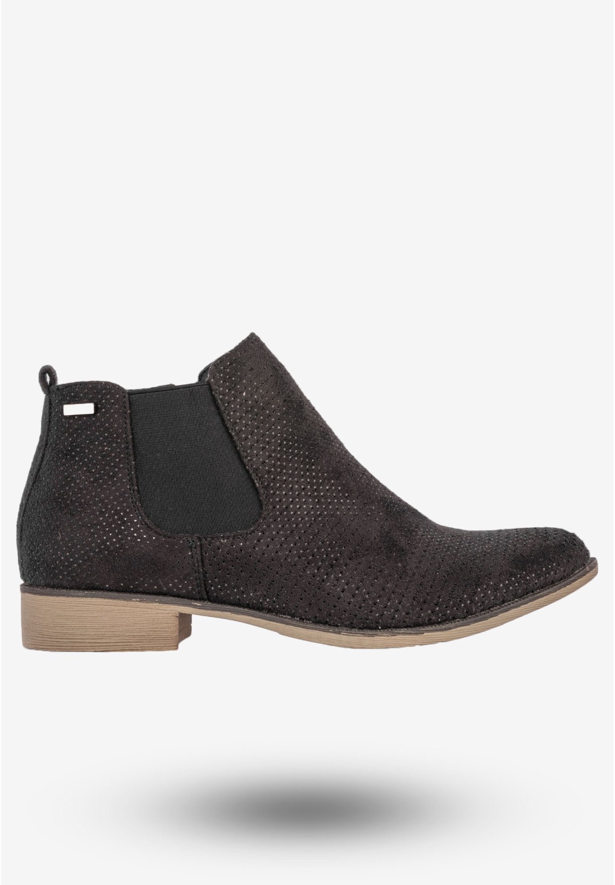 Botki Damskie Eleganckie Buty Na Płaskim Obcasie Jezzi Czarne AM65-80