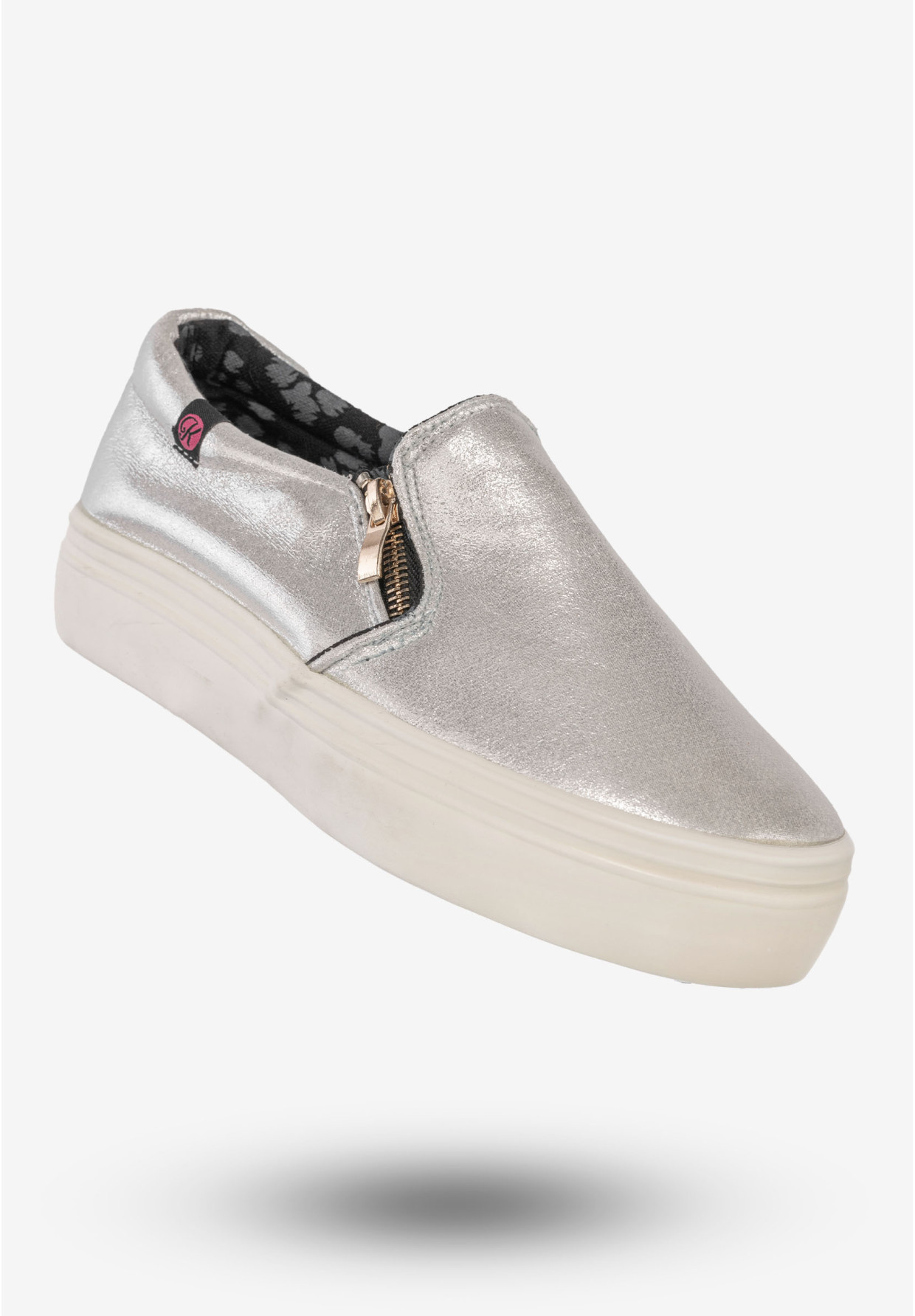 Tenisówki Damskie Półbuty Slip-on Wsuwane Buty Kylie Srebrne