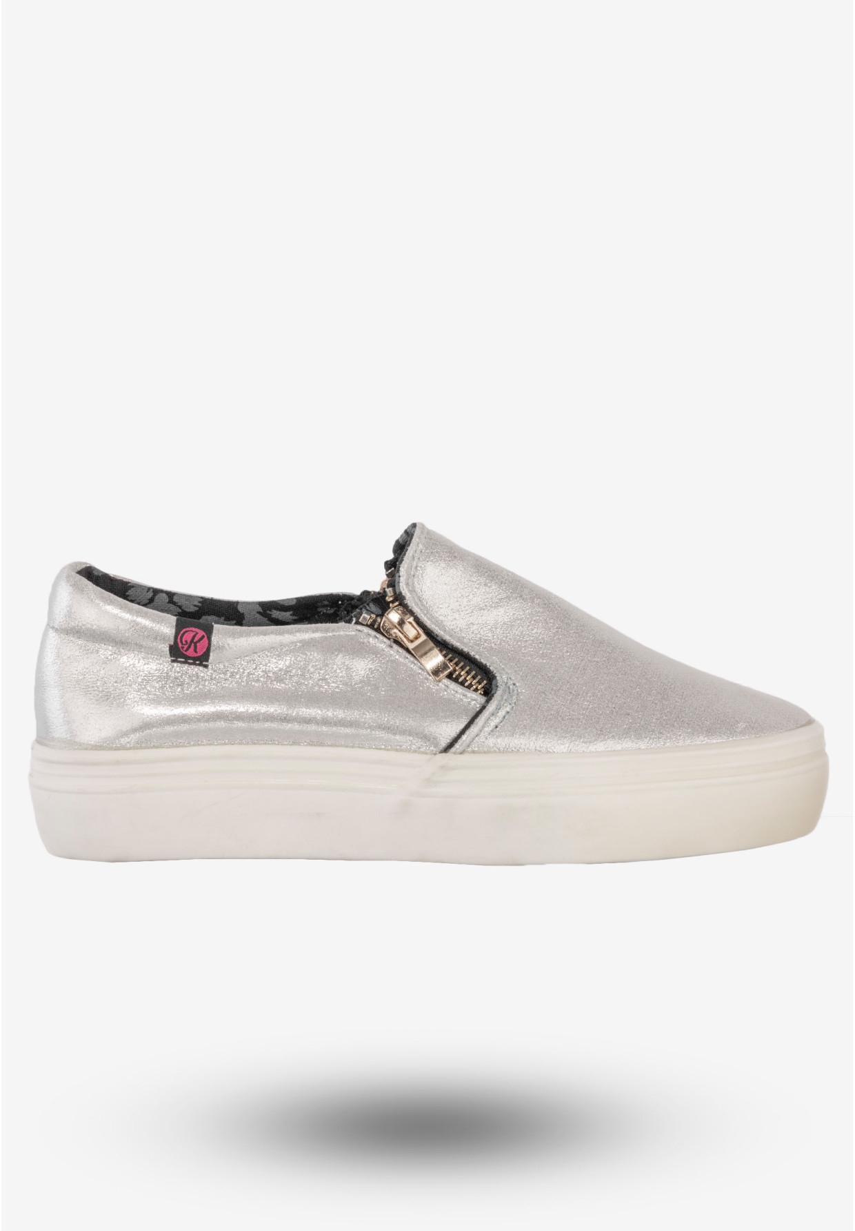 Tenisówki Damskie Półbuty Slip-on Wsuwane Buty Kylie Srebrne