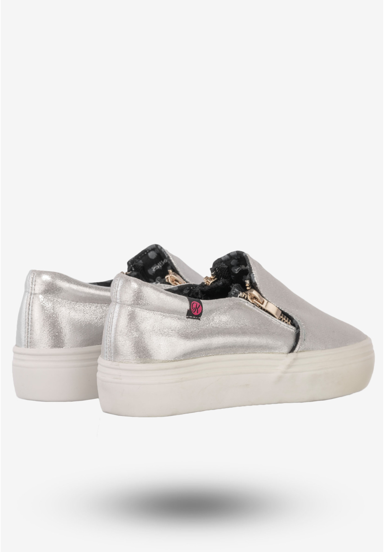 Tenisówki Damskie Półbuty Slip-on Wsuwane Buty Kylie Srebrne