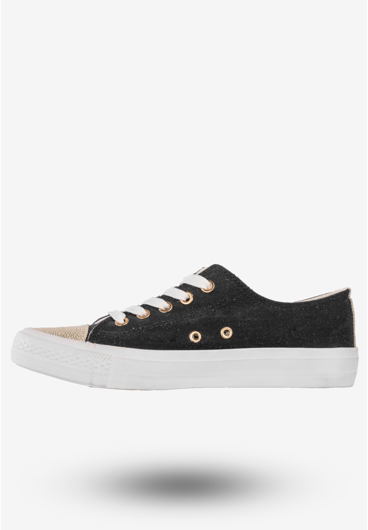 Trampki Damskie Tenisówki Eleganckie Sznurowane Sport Star Czarne DD8227-1