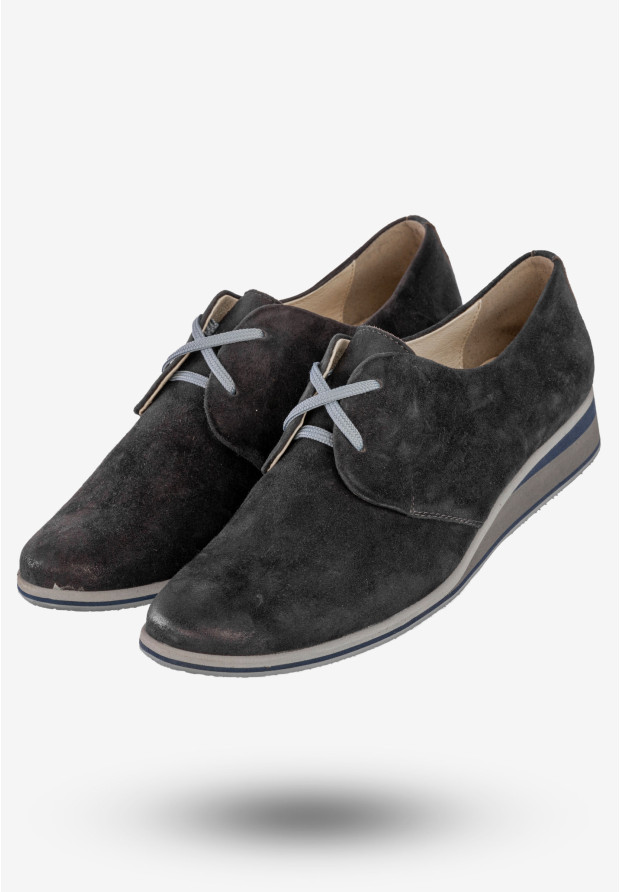 Półbuty Damskie Skórzane Buty Eleganckie eSKa Granatowe 1017