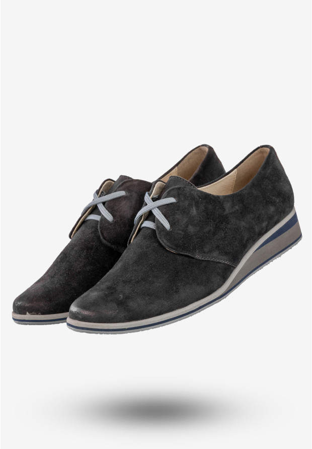 Półbuty Damskie Skórzane Buty Eleganckie eSKa Granatowe 1017