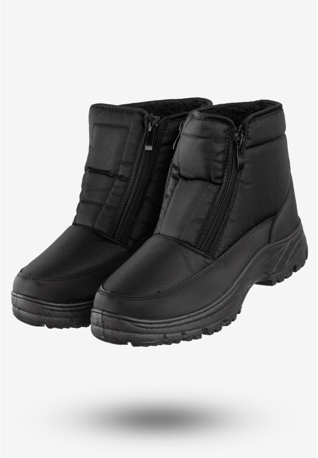 Śniegowce Męskie Buty Na Zimę Ocieplane McBraun Czarne MCBR-71686