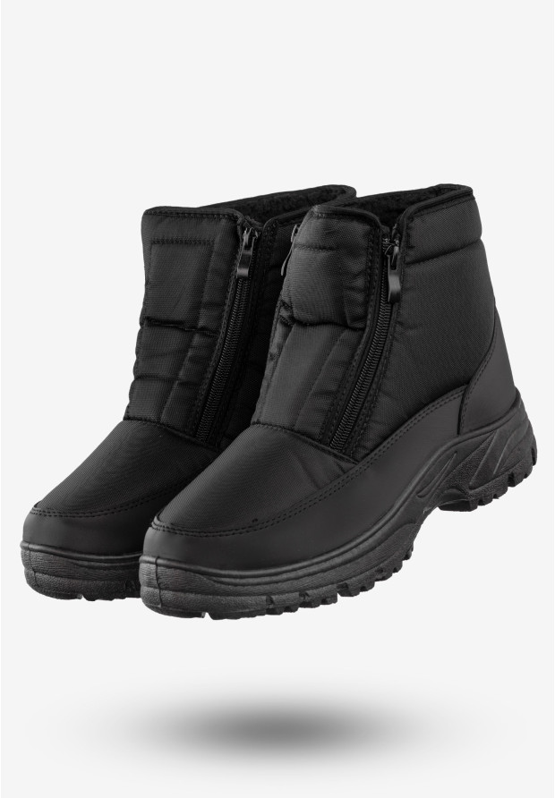 Śniegowce Męskie Buty Na Zimę Ocieplane McBraun Czarne MCBR-71686